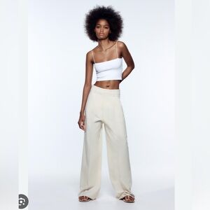 NWT Zara wide leg Linen Blend Pants